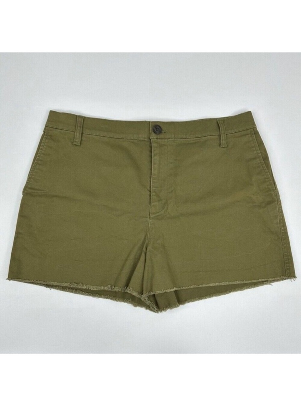 Madewell Women's Green High-Rise Raw Hem Denim Jean Casual Shorts W32-35/L3